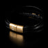 Herren-Damen Echtleder Armband Feder Anhaenger Edelstahl